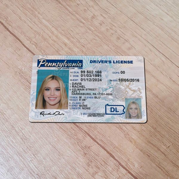 Pennsylvania Driver License template