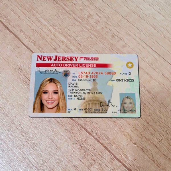 New Jersey Driver License template