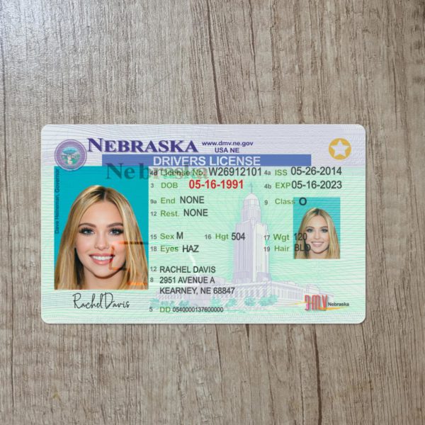 Fake Nebraska driver license template