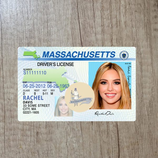 Fake Massachusetts old driver license template