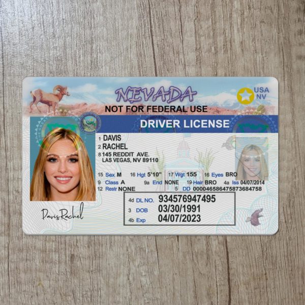 Fake Nevada driver license template