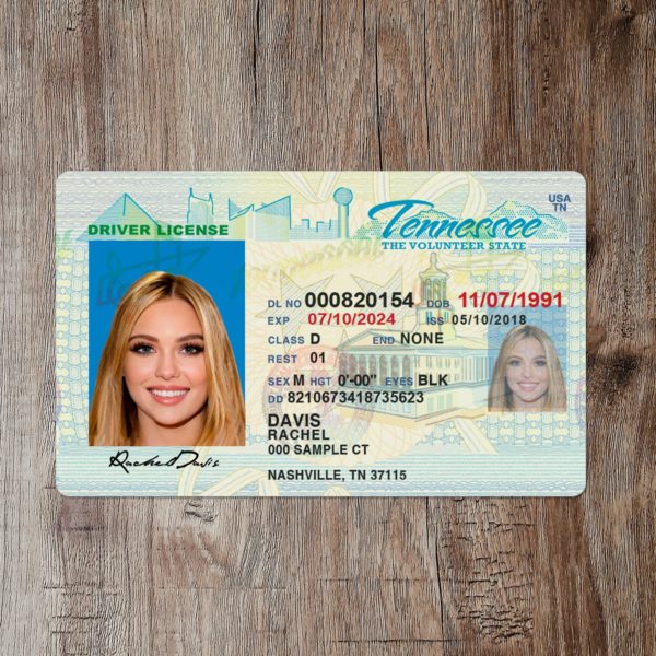 Fake Tennessee driver license template