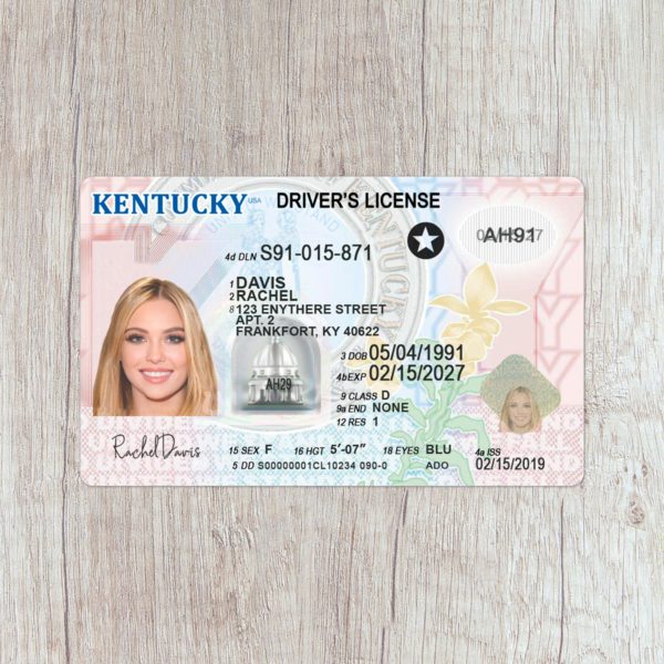 Fake Kentucky driver license template
