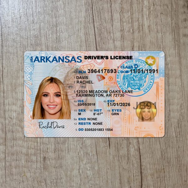 Fake Arkansas driver license template