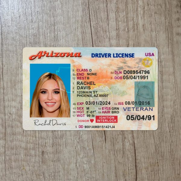 Fake Arizona driver license template
