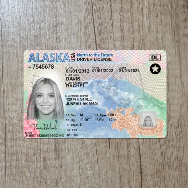 Fake Alaska driver license template
