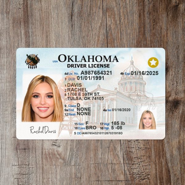 Fake Oklahoma driver license template