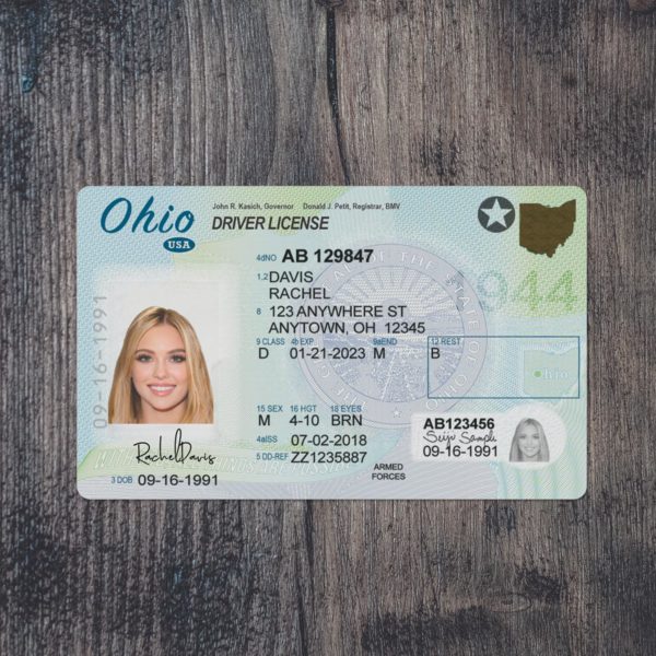 Fake Ohio driver license template
