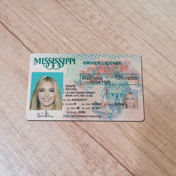 Mississippi Driver License template