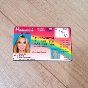Hawaii Driver License template