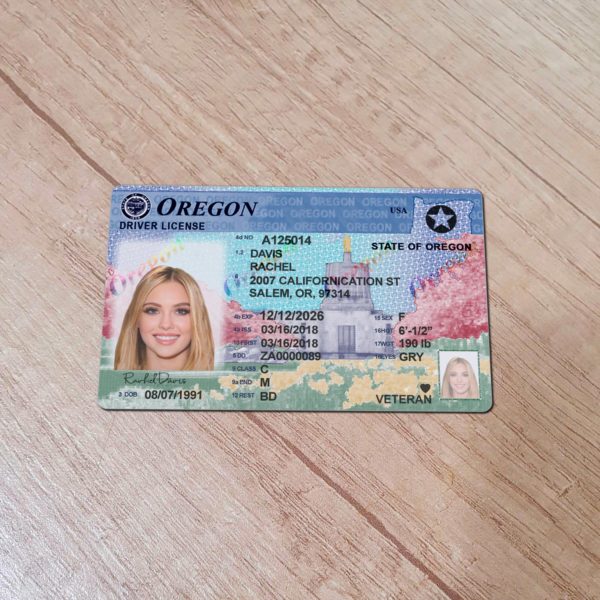 Oregon Driver License template