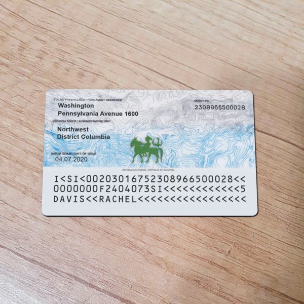 Slovenia ID Card template back side