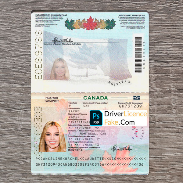 Canada Passport template 1
