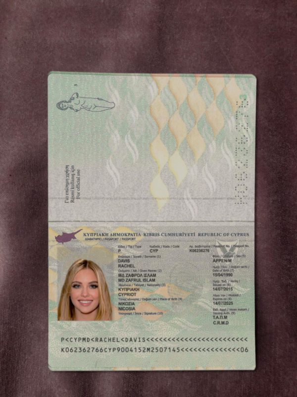 Cyprus passport template