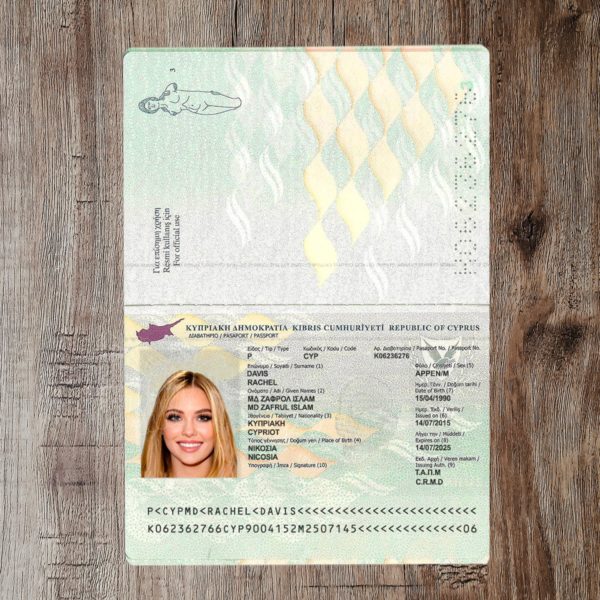 Cyprus editable passport template
