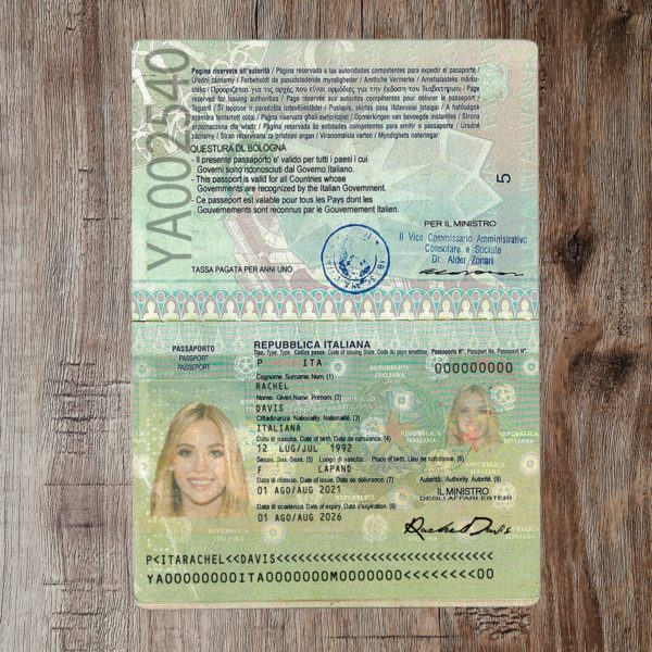 Italy editable passport template