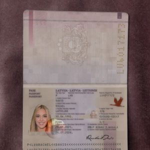 Latvia passport template