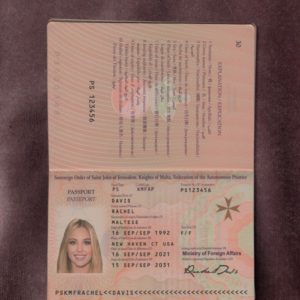 Malta passport template