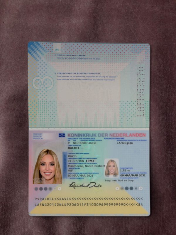 Netherlands passport template