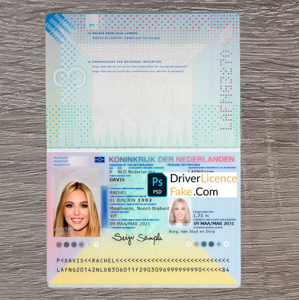 Netherlands Passport Template 1