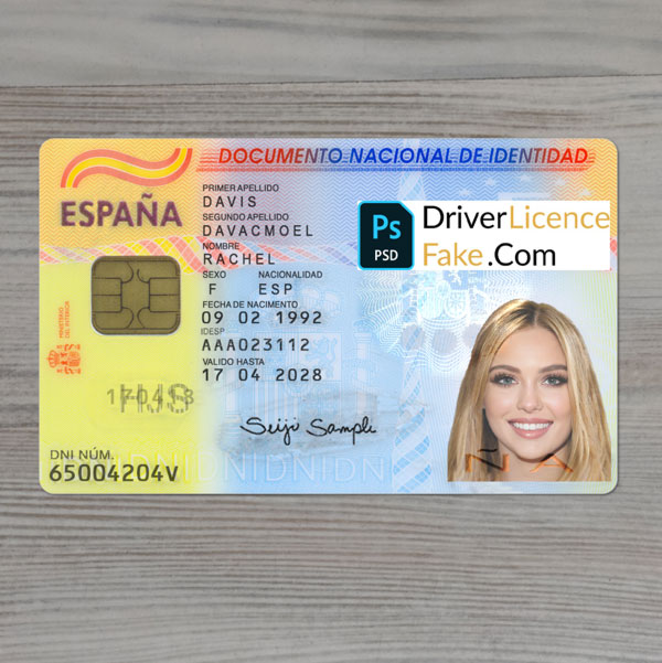 Spain nr2 id card generator template 2