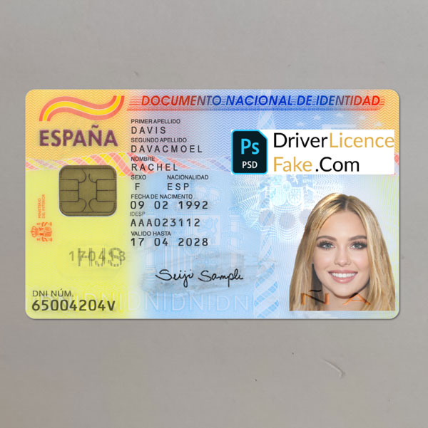 Spain nr2 id card generator template 3