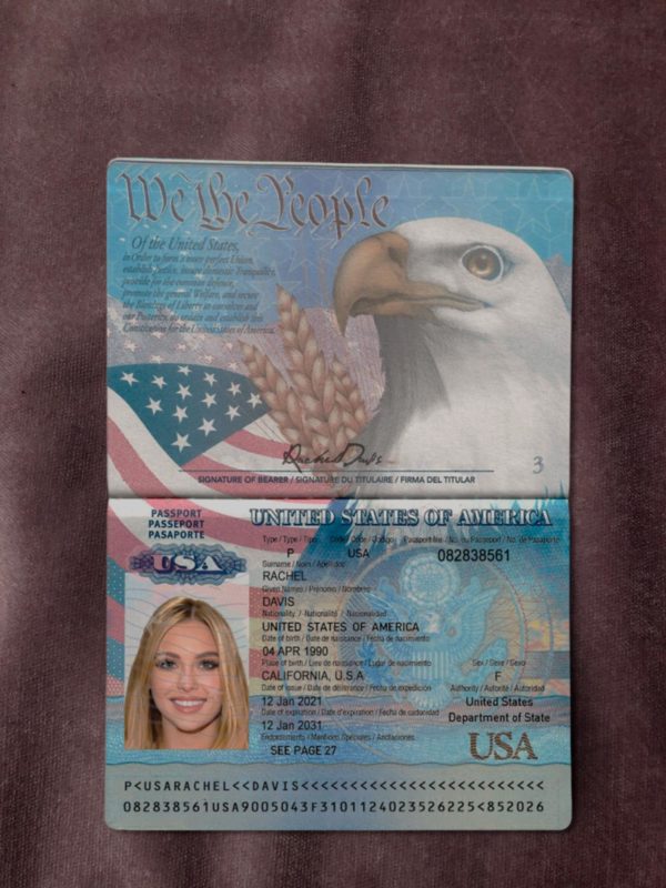 Usa passport template