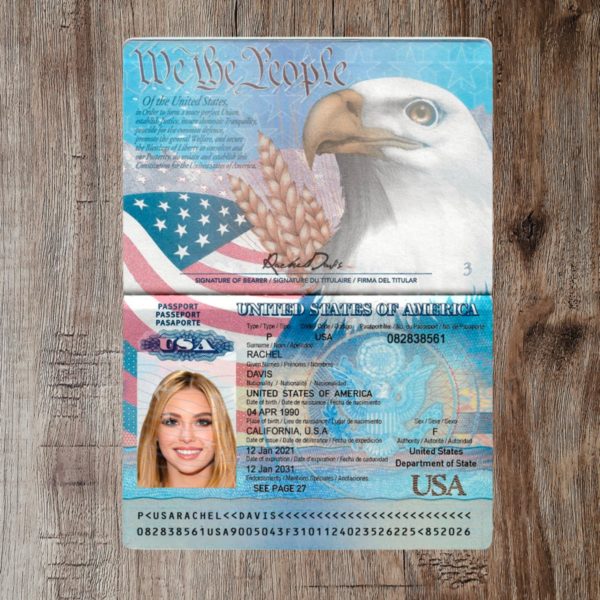 Usa editable passport template