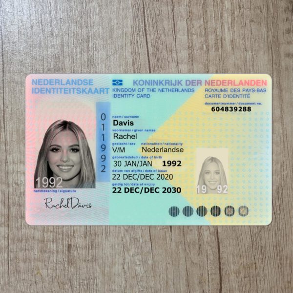 Fake Netherlands Id Card Template