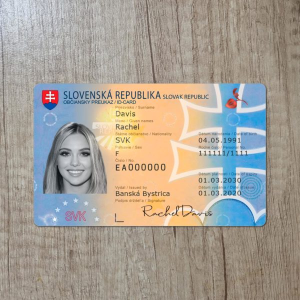 Fake Slovakia Id Card Template