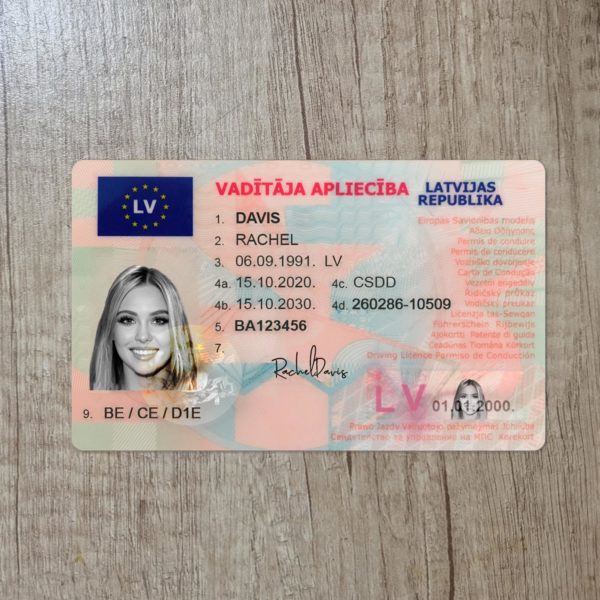 Fake Latvia driver license template