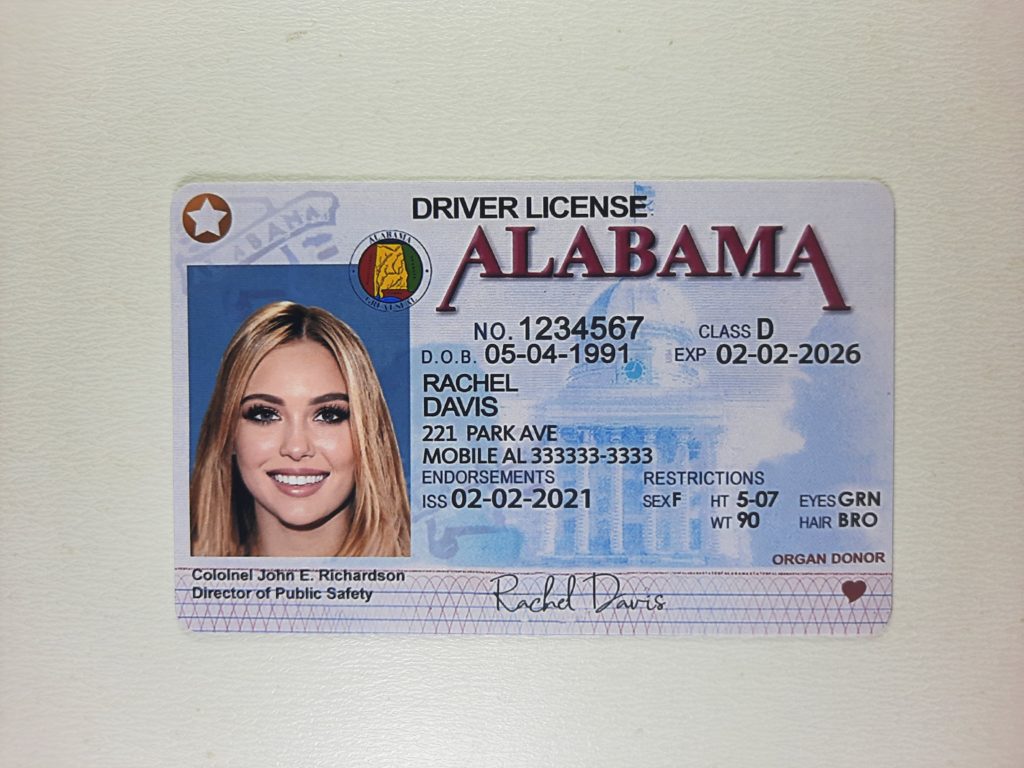 fake drivers license Alabama