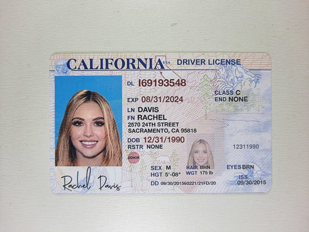 fake drivers license CA