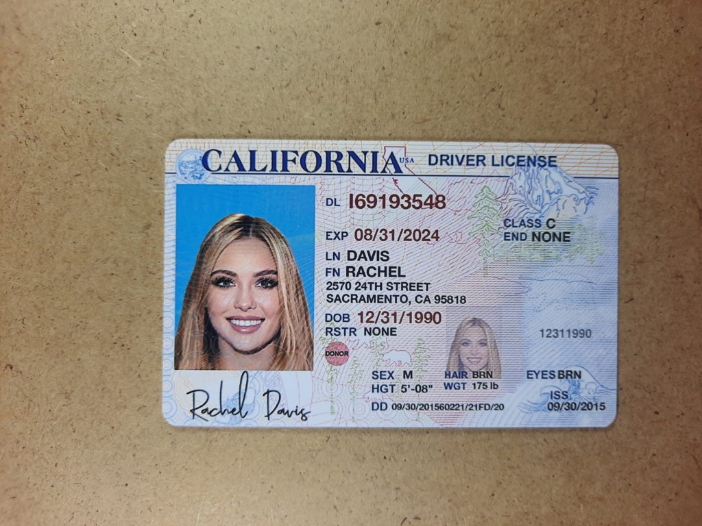 fake driver license California