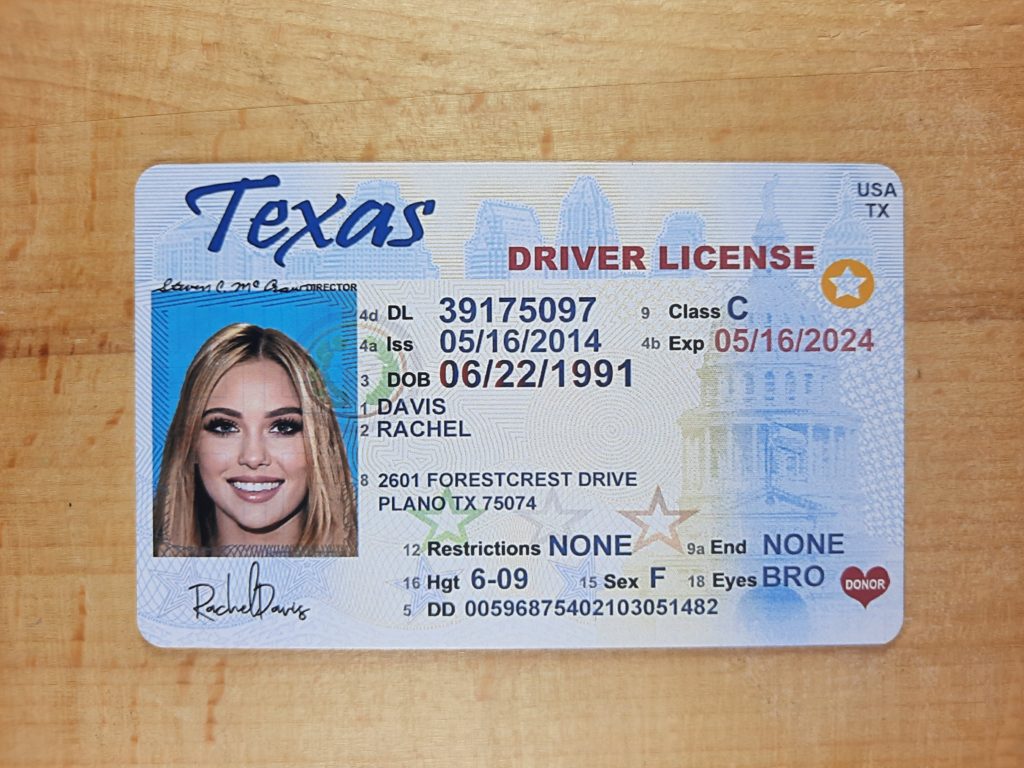 fake drivers license Texas