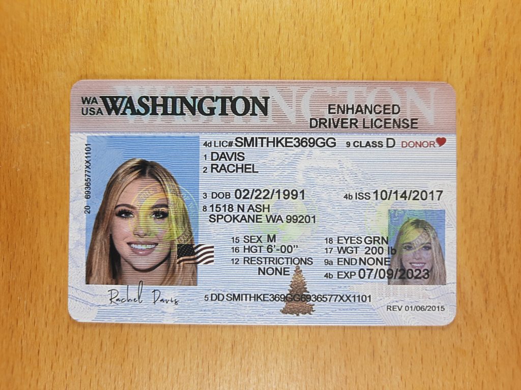 fake drivers license Washington