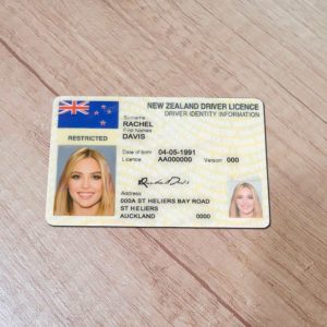 New Zealand driver license template