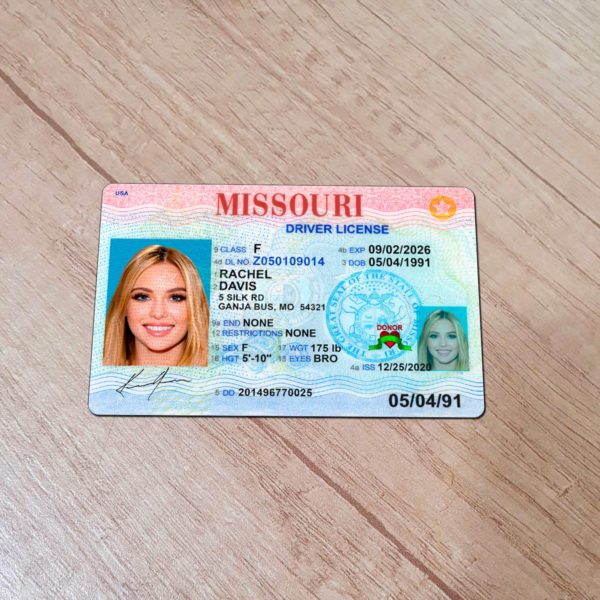 Missouri driver license template new