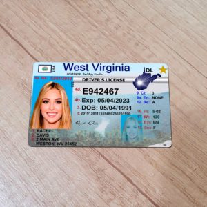 West Virginia drivers license template