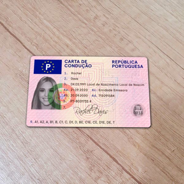 Portugal driver license template