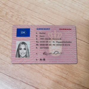 Denmark Driver License template