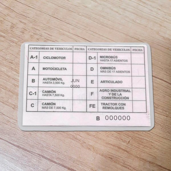 Cuba driver license template back side
