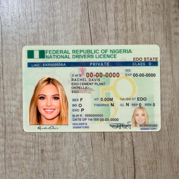 Fake Nigeria driver license template