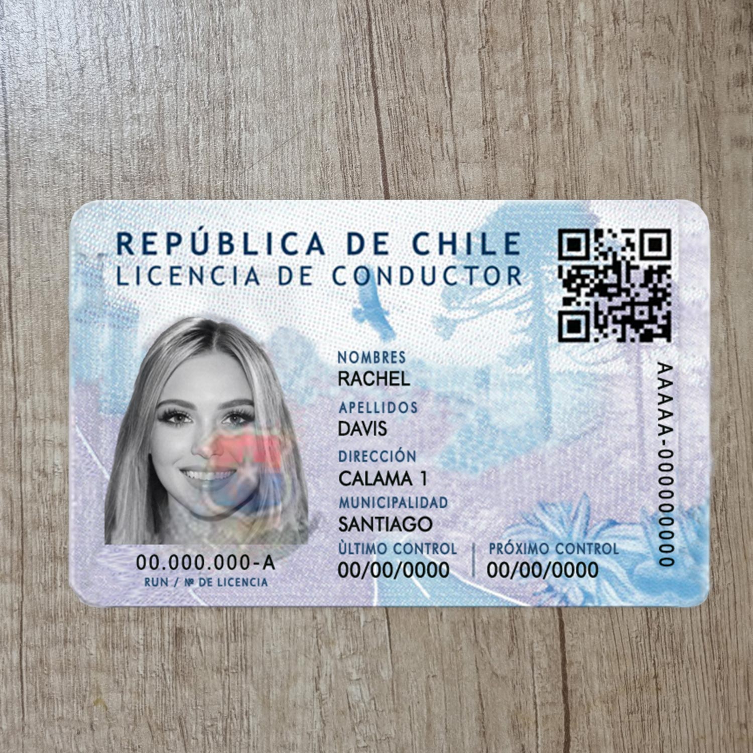 Chile Driver License template