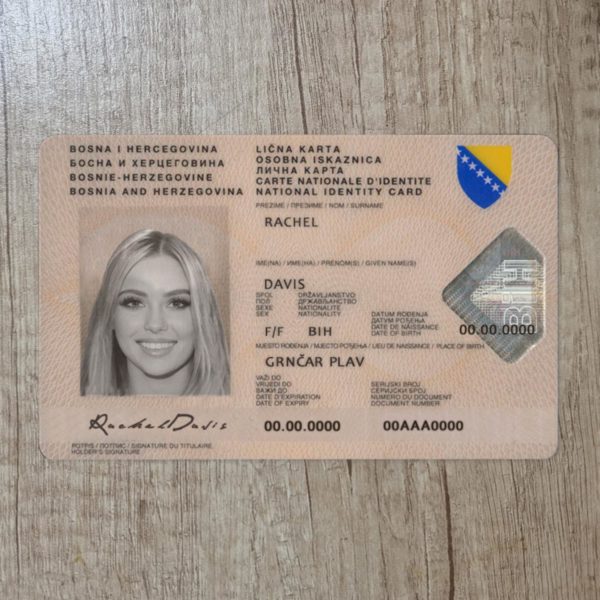 Fake Bosnia and Herzegovina Id Card Template