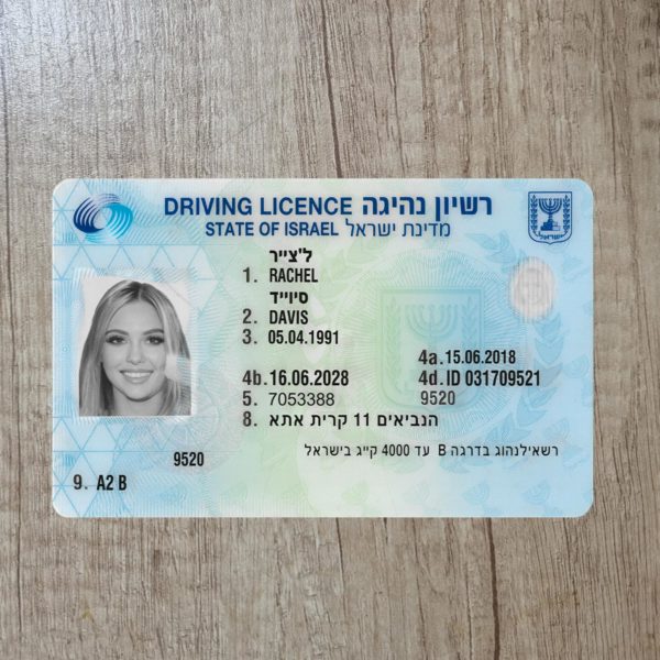 Fake Israel driver license template