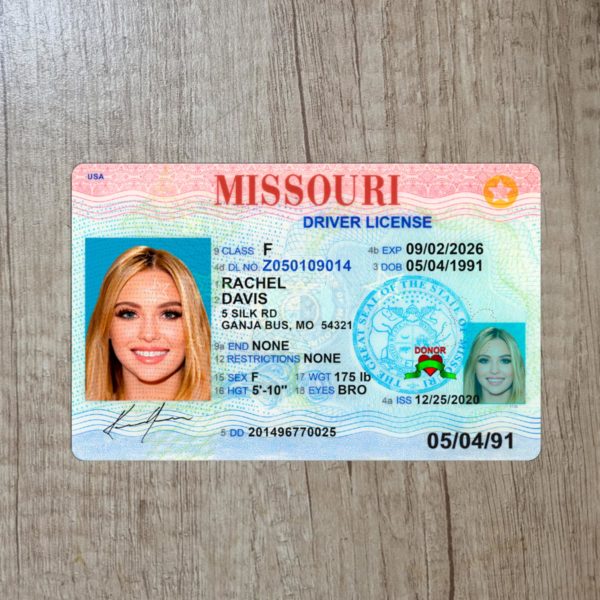 Fake Missouri driver license template