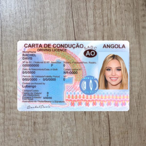 Fake Angola driver license template