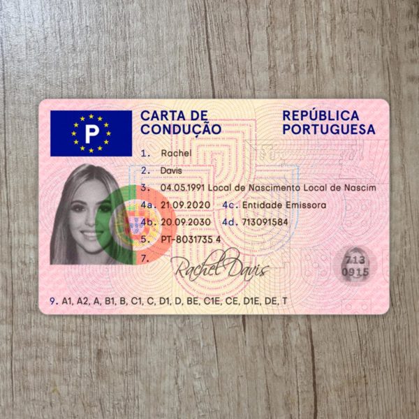 Fake Portugal driver license template