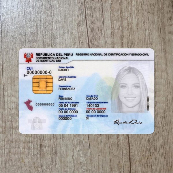 Fake Peru Id Card Template
